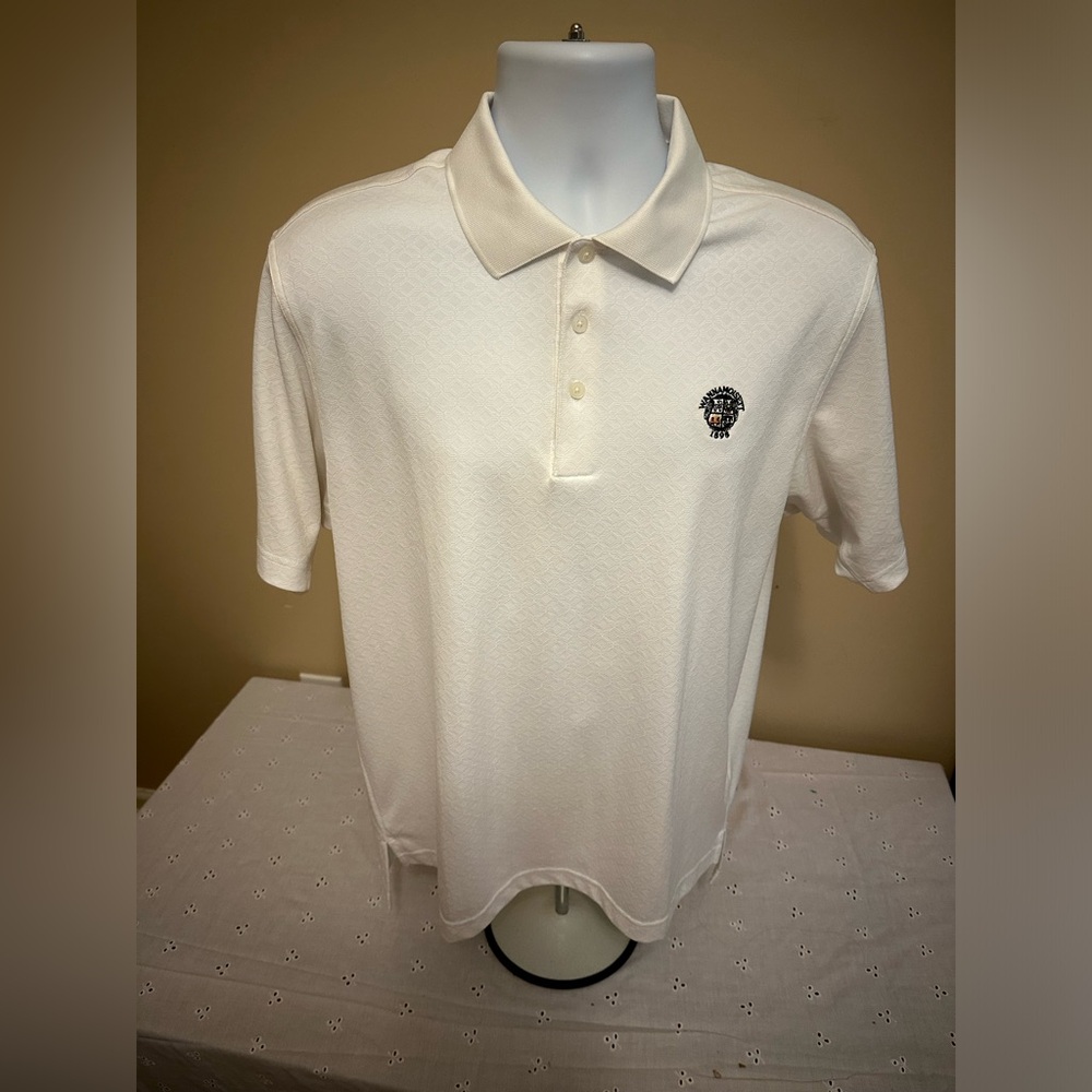 Adidas Men's Polo Medium White With Wannamoisett Country Club Logo